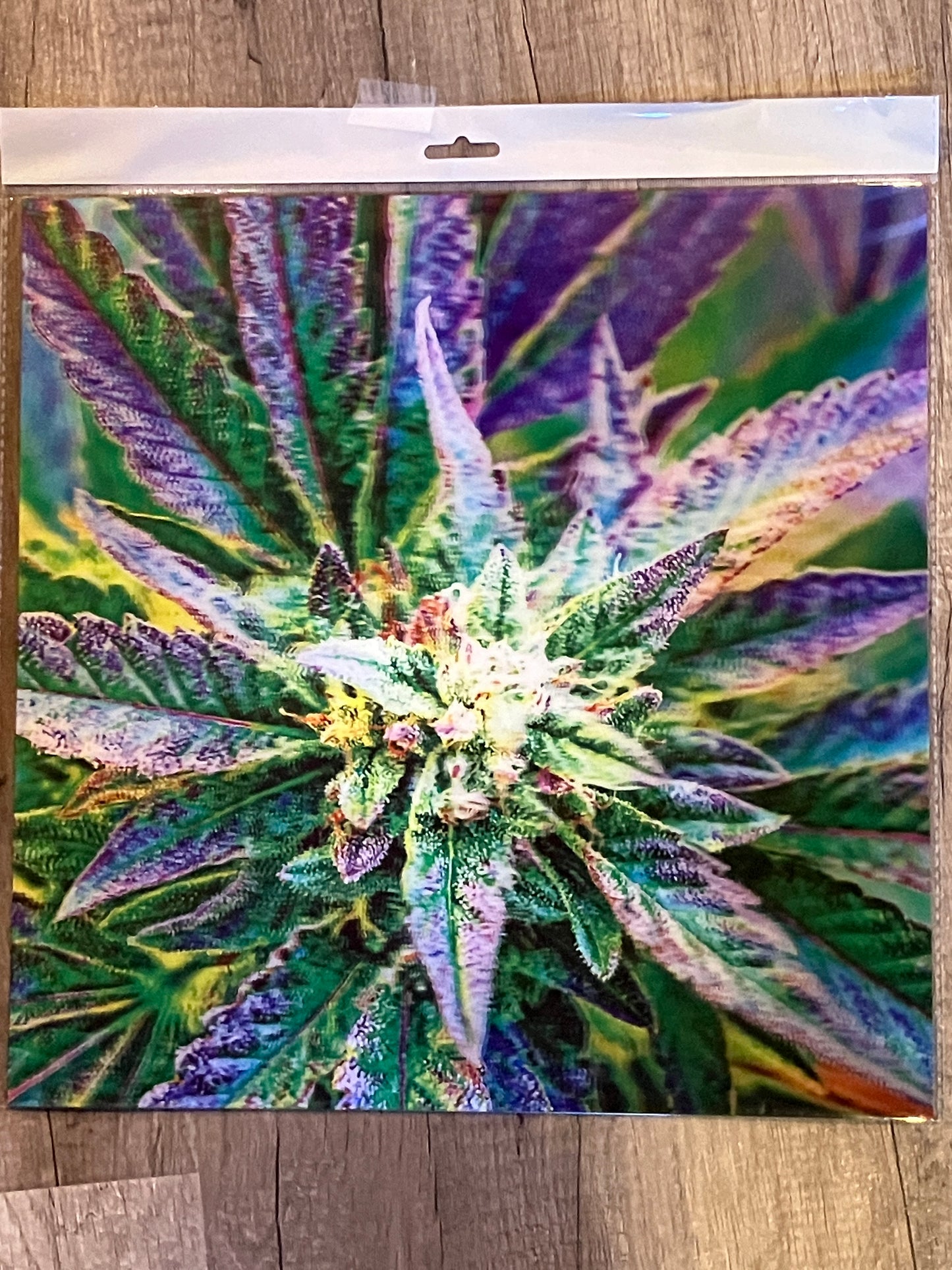 BUD PURPLE KUSH 3D LENTICULAR FLAT ART 14" X 14"