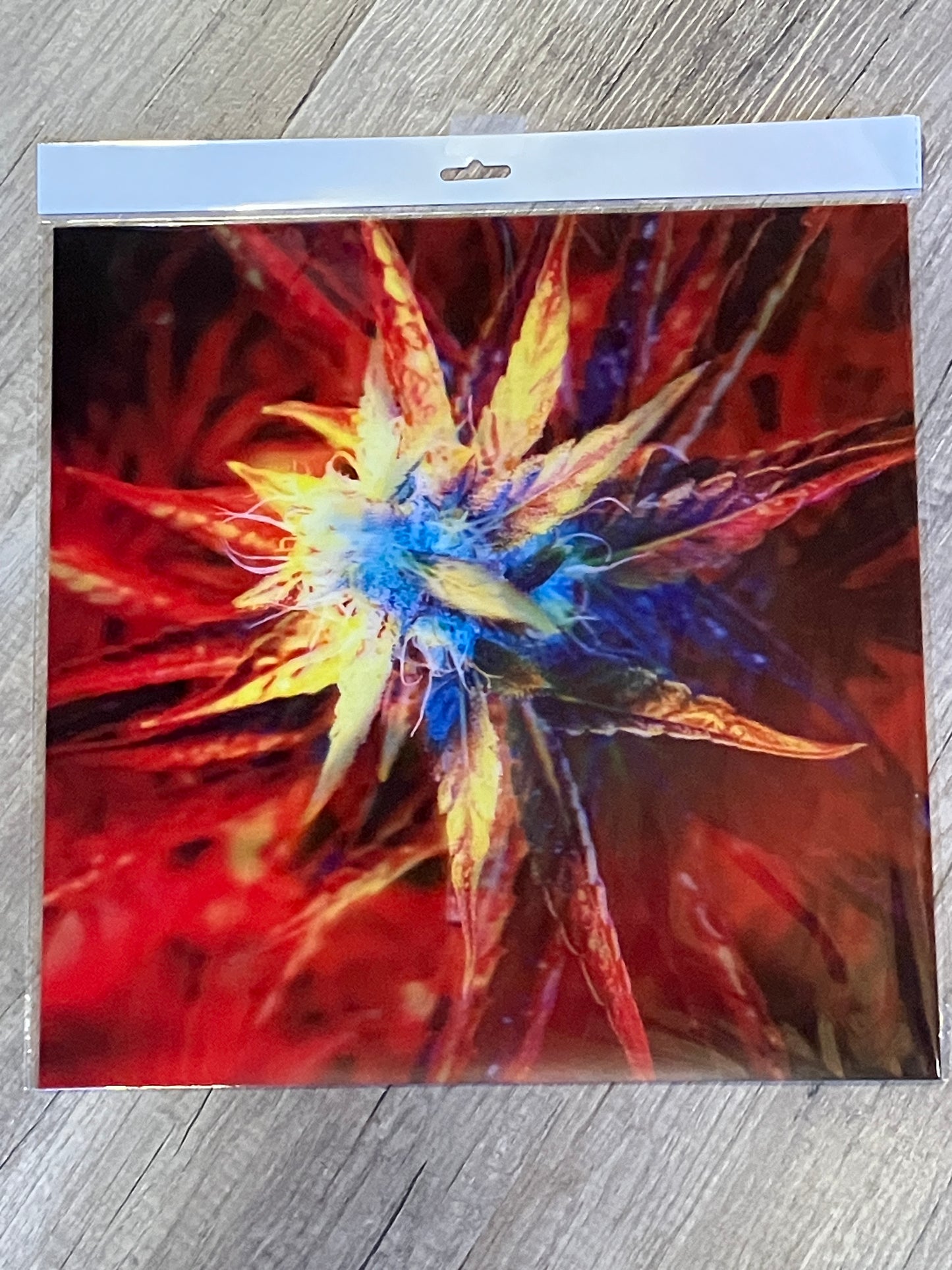 RED FLOWER 3D LENTICULAR FLAT ART 14" X 14"