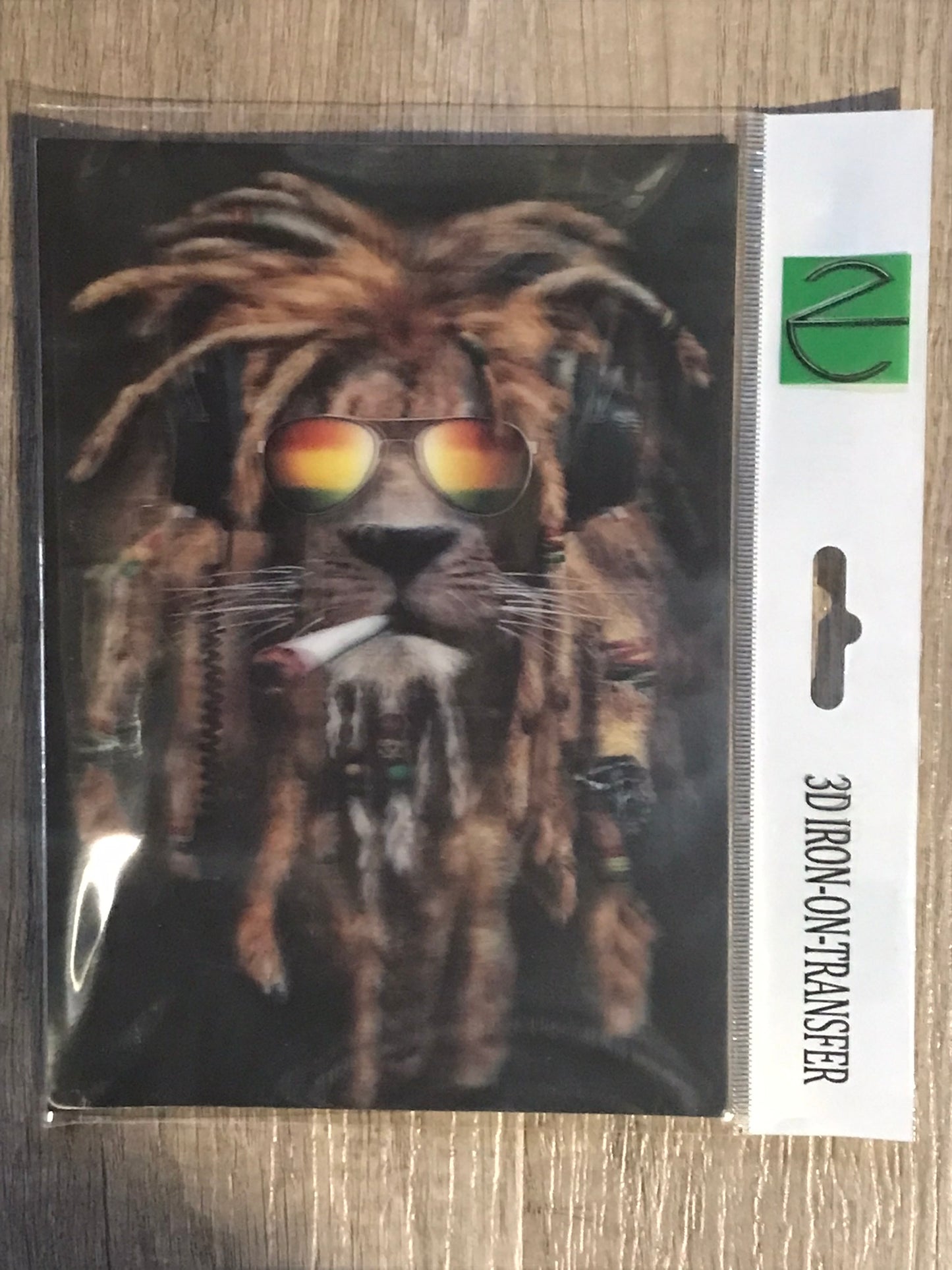 RASTA LION 3D LENTICULAR IRON-ON TRANSFER FOR CLOTHING AND ACCESSORIES