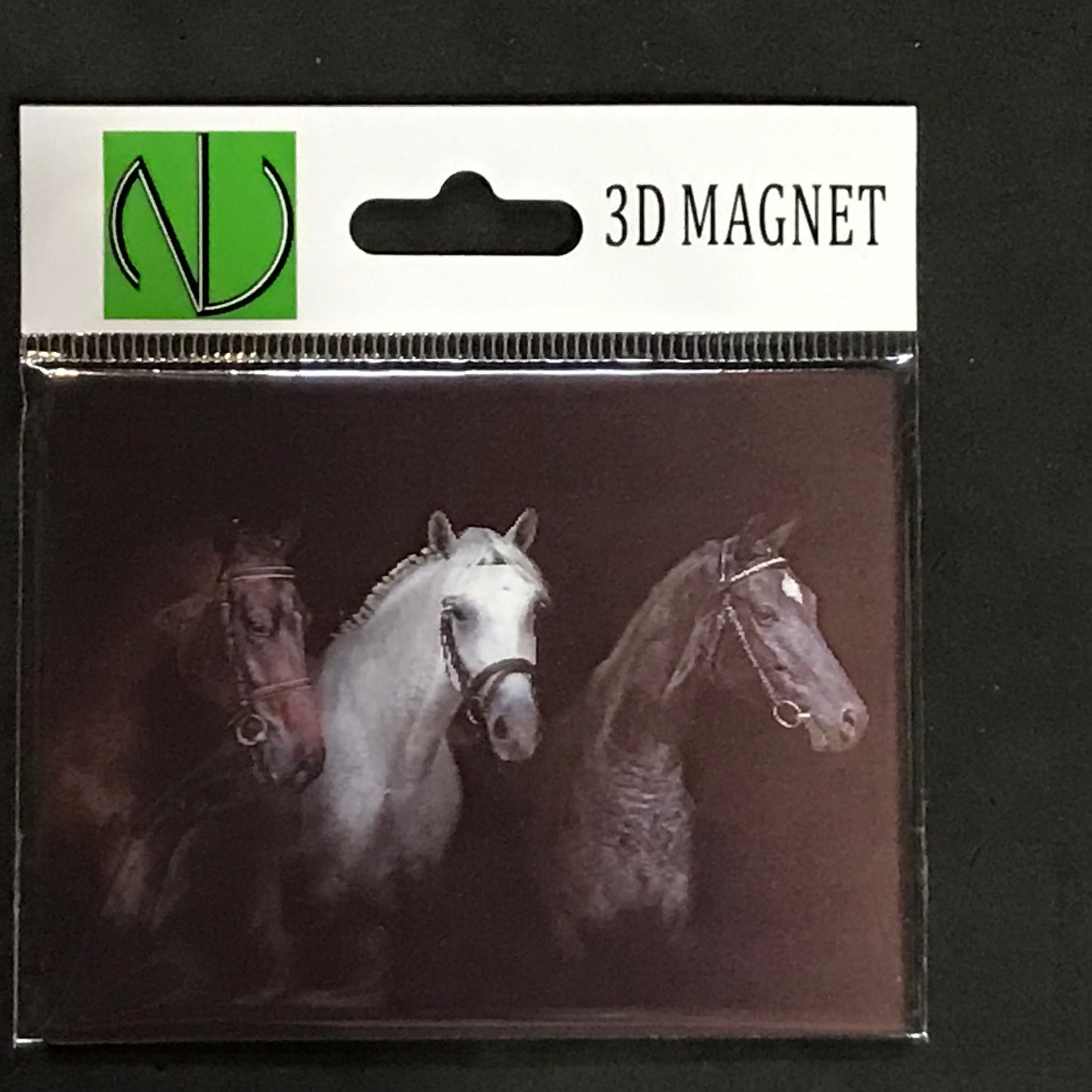HORSES HEADS TRIO 3D LENTICULAR MAGNET 2.75" X 3.5"