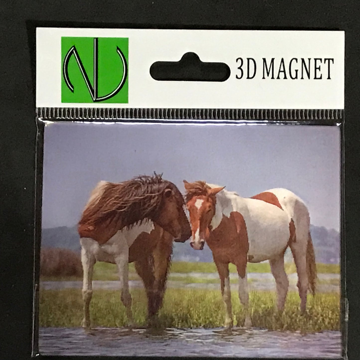 HORSES WILD PAINT COUPLE 3D LENTICULAR MAGNET 2.75" X 3.5"