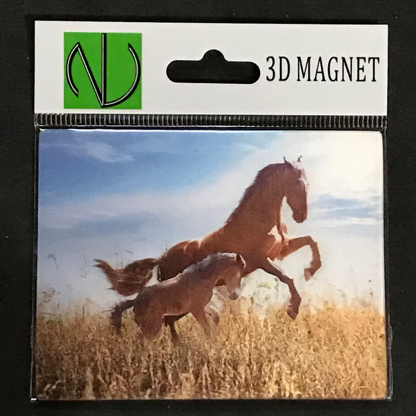 HORSES WILD MARE & COLT 3D LENTICULAR MAGNET 2.75" X 3.5"