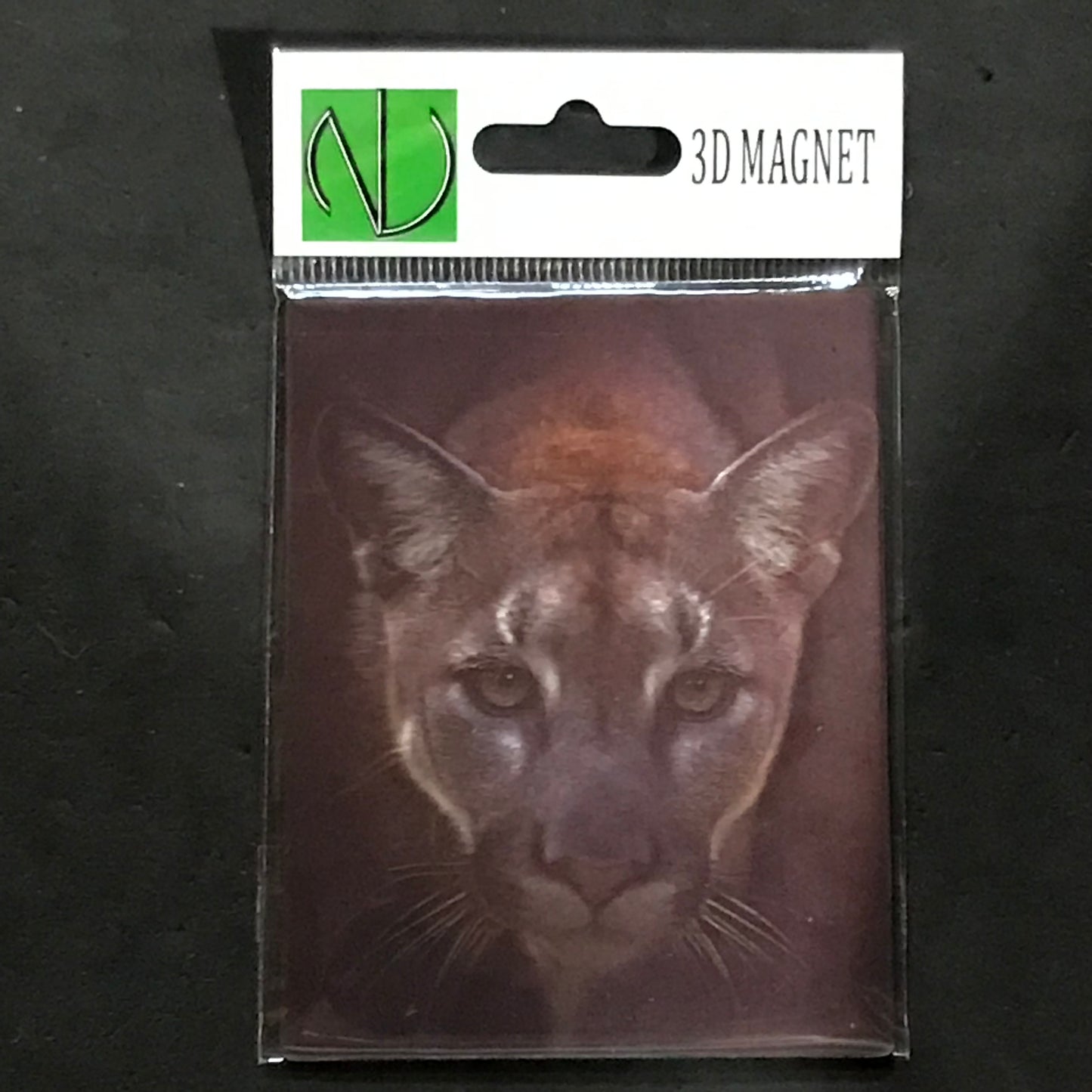 MOUNTAIN LION FACE 3D LENTICULAR MAGNET 2.75" X 3.5"