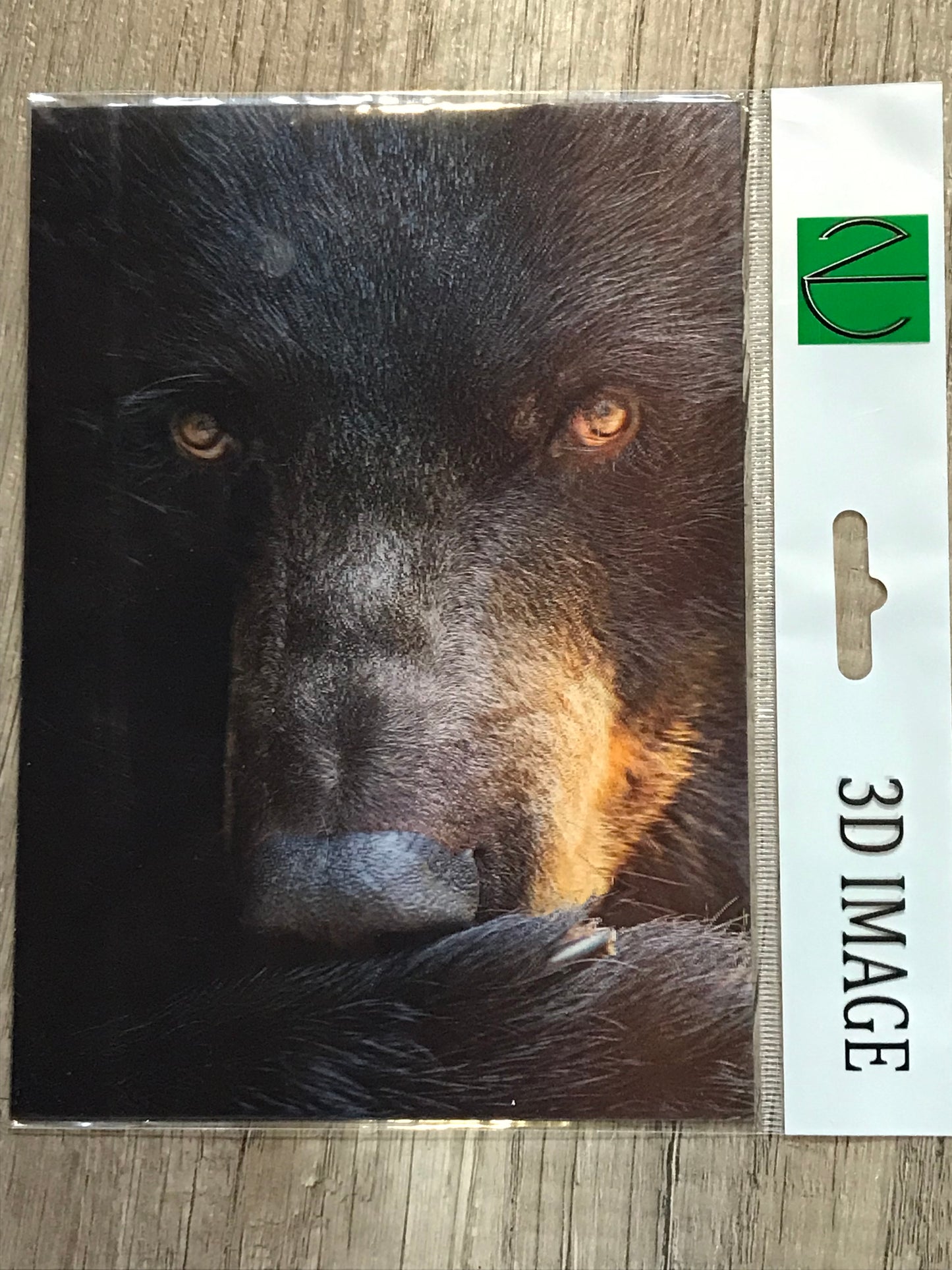 BLACK BEAR FACE 3D LENTICULAR FLAT 5" X 7"