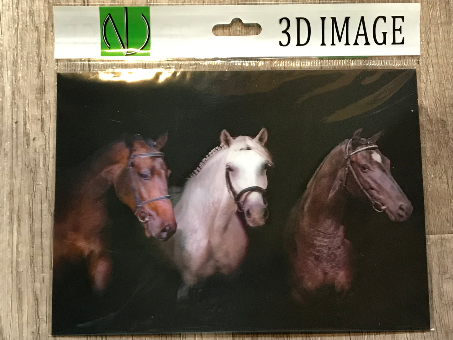 HORSES HEADS TRIO  3D LENTICULAR FLAT 5" X 7"