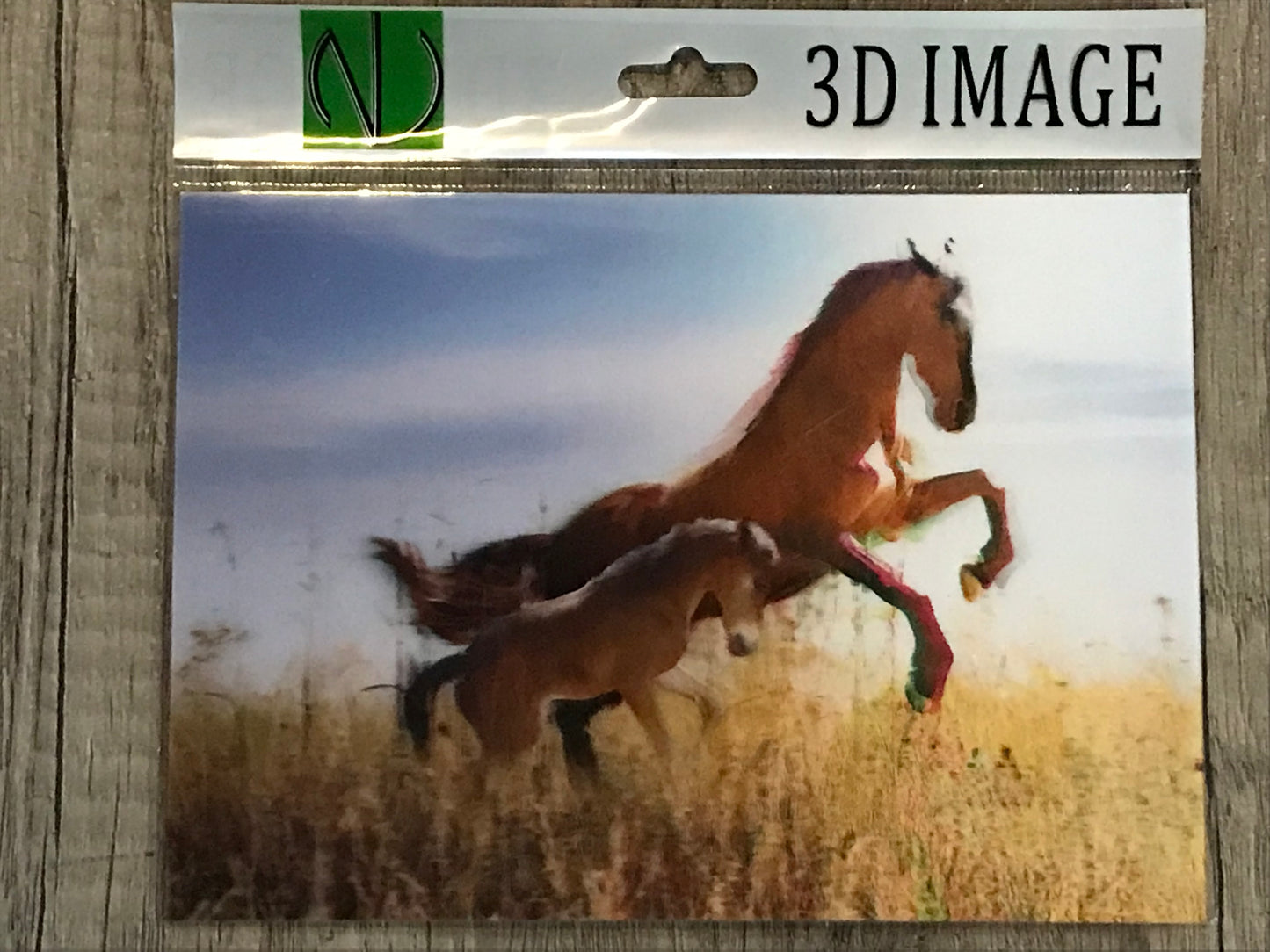HORSES WILD MARE & COLT 3D LENTICULAR FLAT 5" X 7"