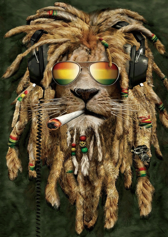 RASTA LION 3D LENTICULAR IRON-ON TRANSFER FOR CLOTHING AND ACCESSORIES
